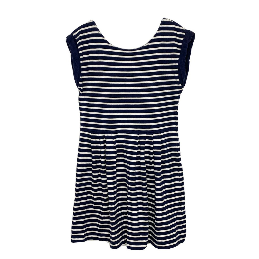 French Connection Navy & White Striped Fit & Flare Knit Dress Size 12 L2
